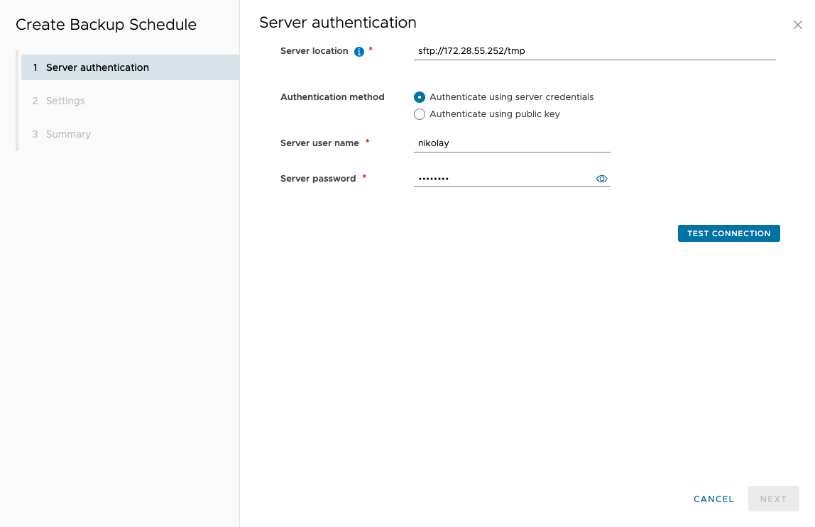 Generate a backup of all VMware Cloud Director Availability appliances