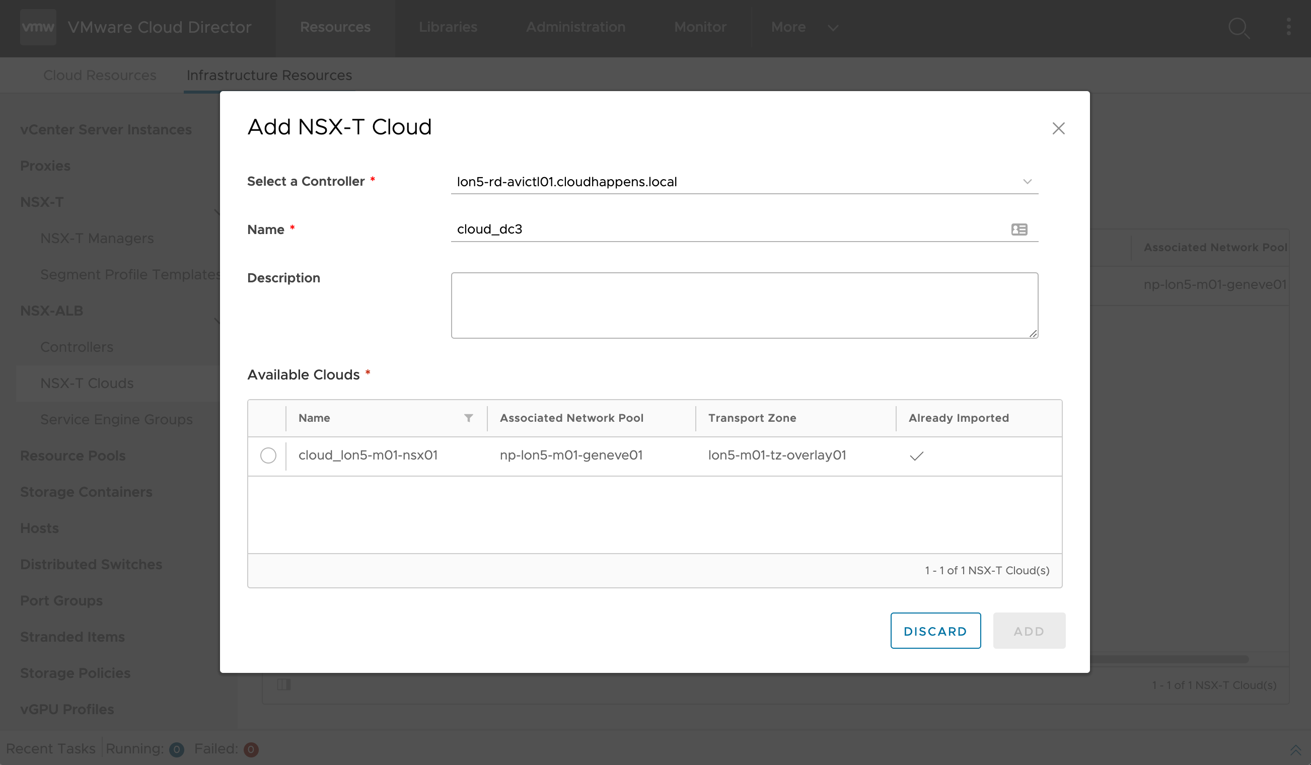Load Balancing as a Service in VMware Cloud Director - NSX-T Cloud Registration in VMware Cloud Director
